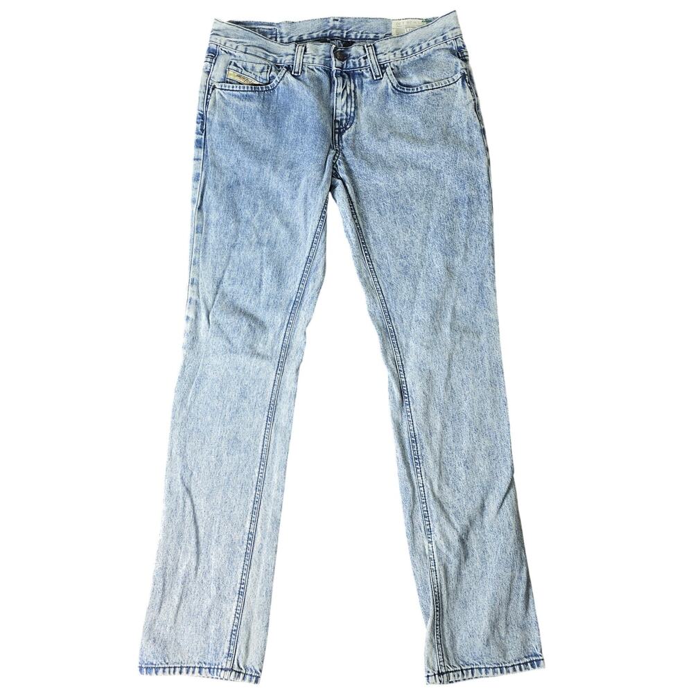 Diesel Liv Straight Leg Low-Rise Light Wash Jeans - Size 28x30